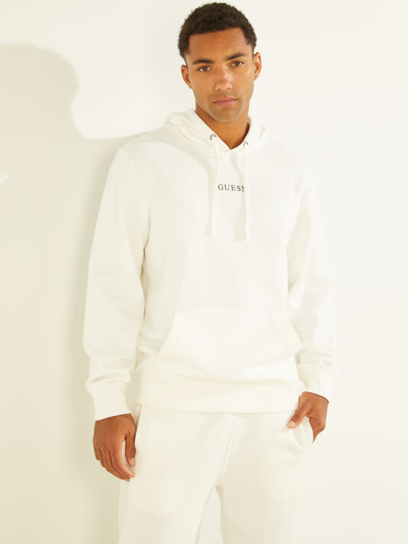 Guess Eco Roy Embroidered Logo Men's Hoodie White | 2965-NIQKR