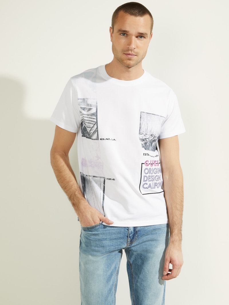 Guess Eco Waxy Tee Men's T Shirts White | 5087-FLHQX