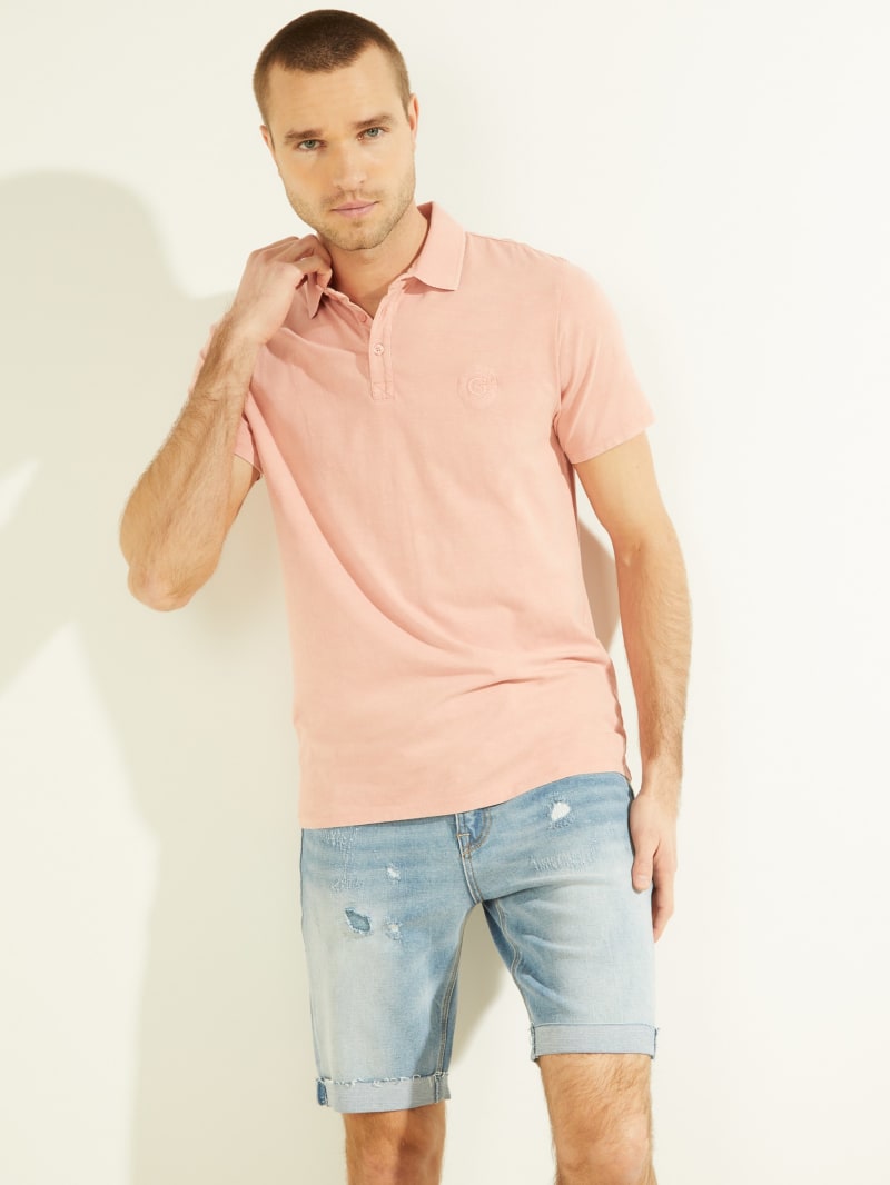 Guess Eli Acid Washed Men's Shirts Rose | 7139-WDOLY