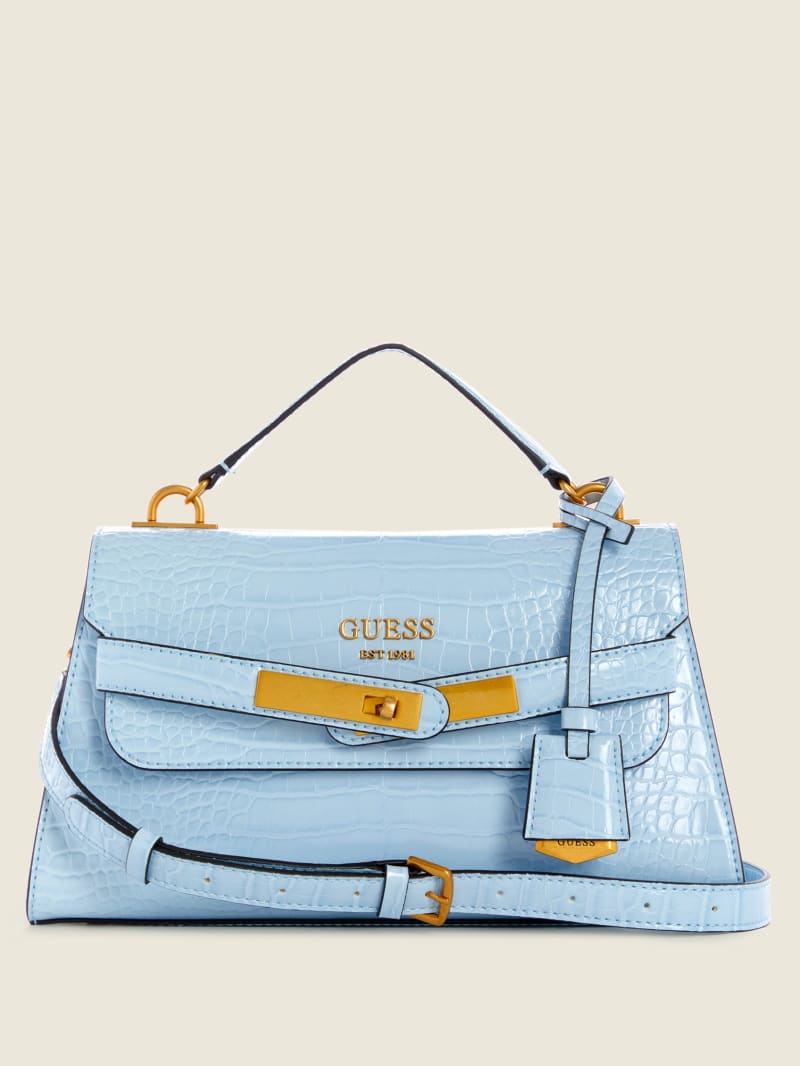 Guess Enisa-Handle Flap Women's Satchel Bags Blue | 5206-UVCGM