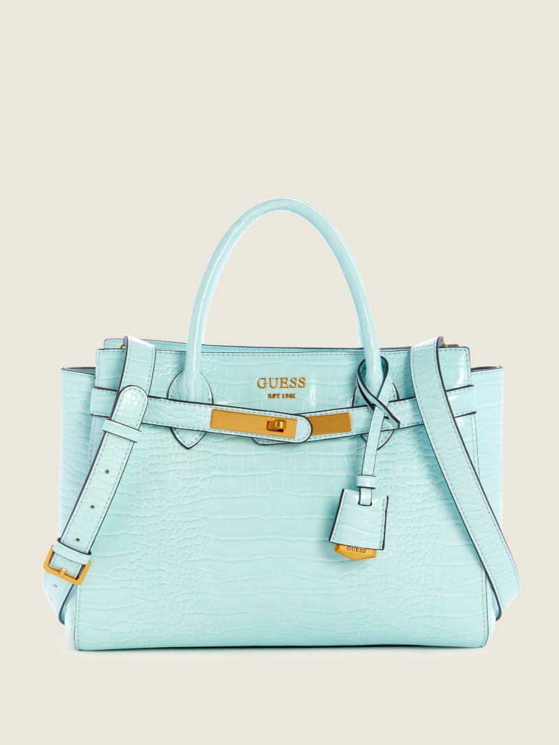 Guess Enisa High Society Women's Satchel Bags Turquoise | 3708-JYFQL