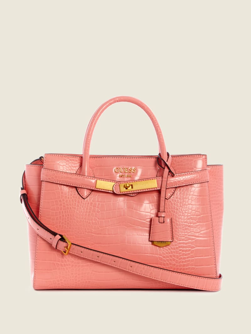 Guess Enisa High Society Women's Satchel Bags Pink | 6189-ESXON