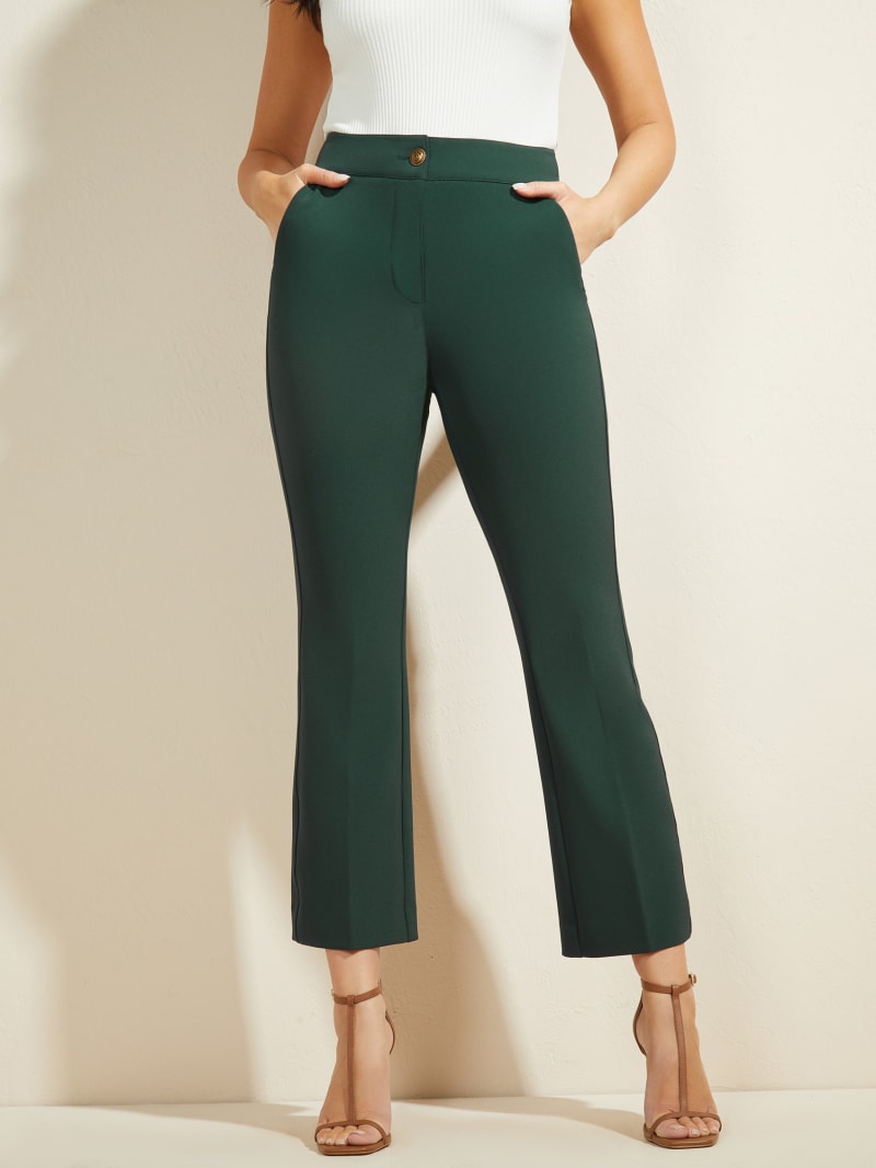 Guess Evelyn Cropped Women's Pants Green | 7486-VGWRZ