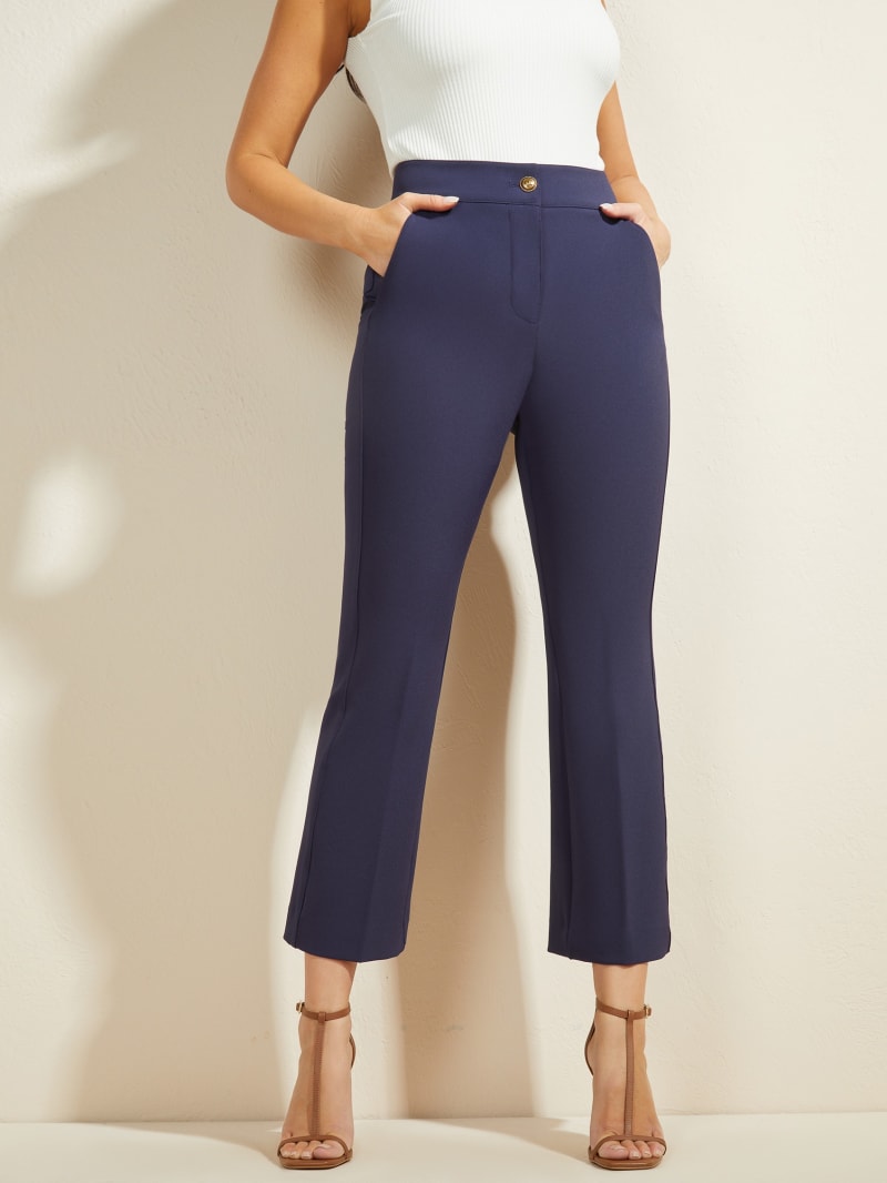 Guess Evelyn Cropped Women's Pants Navy | 9623-TBMRZ