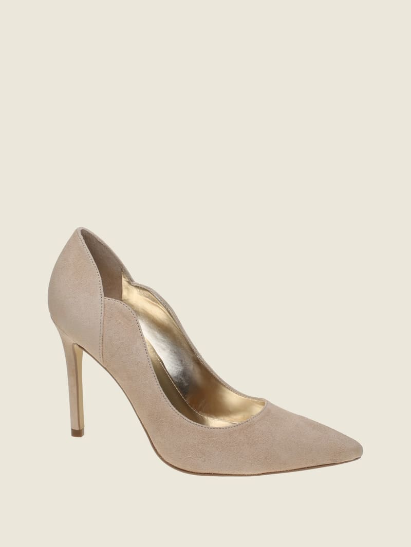 Guess Faida Scallopeds Women's Heels Light Beige | 9703-PCMWZ