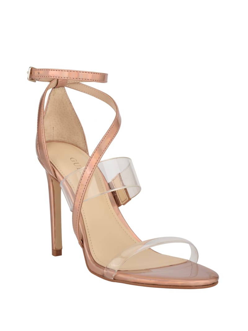 Guess Felecia Transparent Women's Heels Pink | 2491-UBQPV