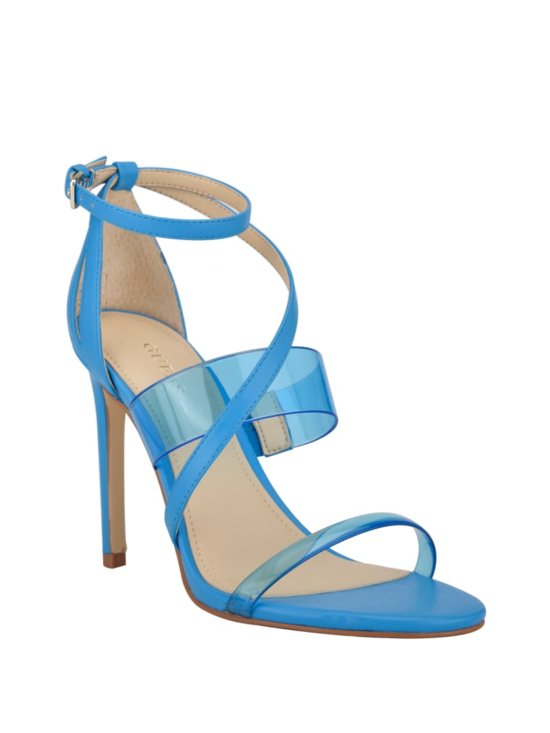 Guess Felecia Transparent Women's Heels Blue | 6078-CEPAG