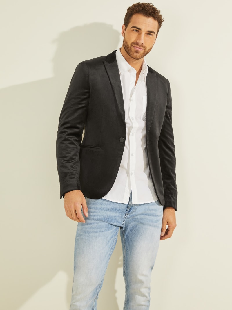 Guess Fulham Velvet Men's Jackets Black | 3508-ECZXB