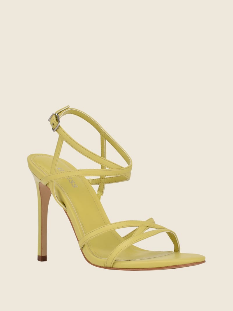 Guess Fumi Strappy Women's Heels Yellow | 7039-QPKZG