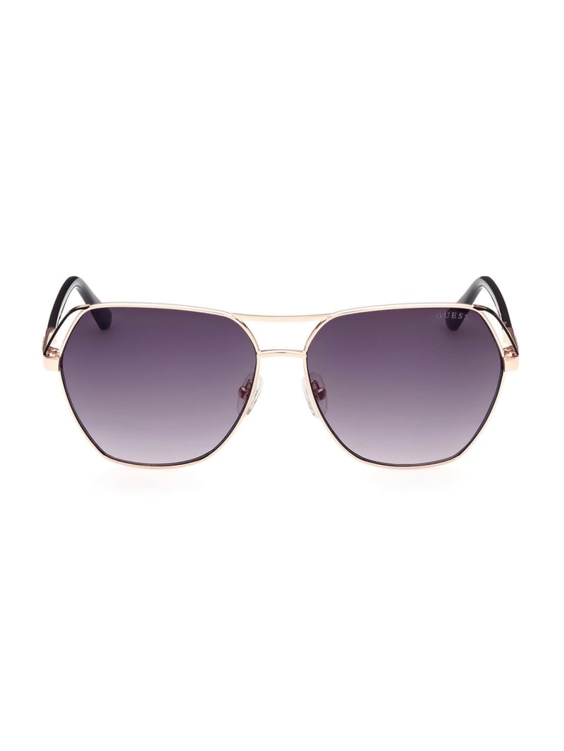 Guess Geometric Aviator Women's Sunglasses White / Gold | 3286-YBGXV