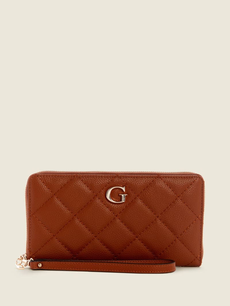 Guess Gillian Check Organizer Women's Wallets Brown | 4798-XGDVM