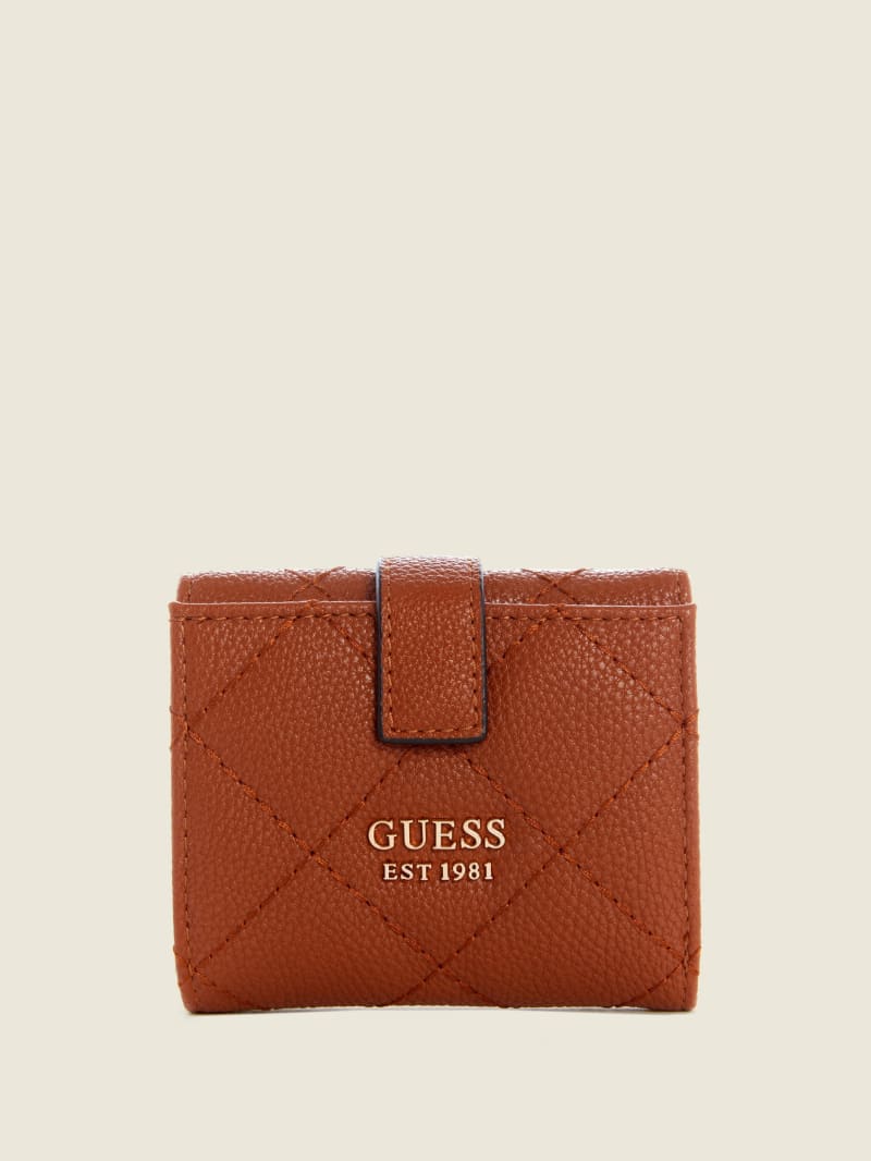 Guess Gillian Petite Trifold Women's Wallets Brown | 4350-UACLH