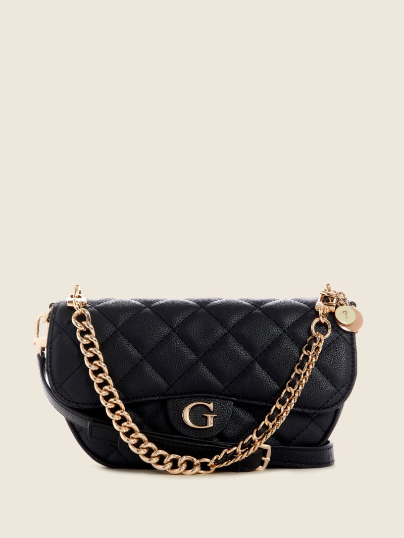 Guess Gillian Quilted Flap Women's Crossbody Bags Black | 1504-RLEPY