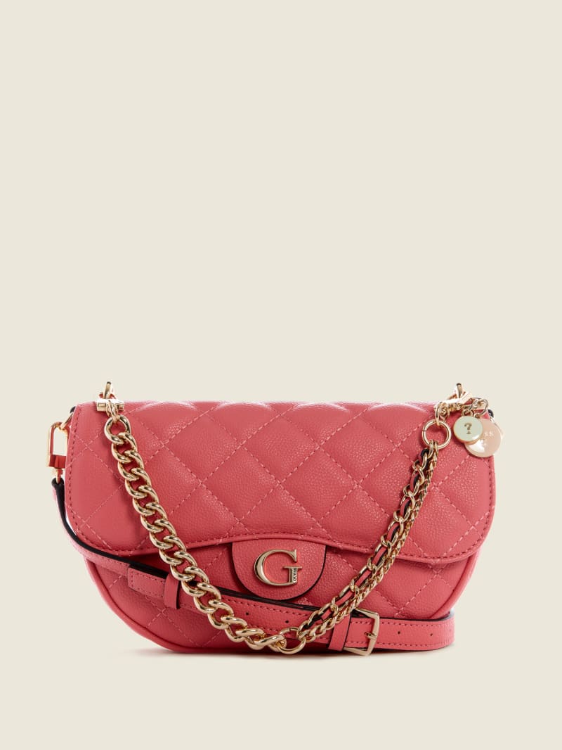 Guess Gillian Quilted Flap Women's Crossbody Bags Apricot | 3561-KMBCA