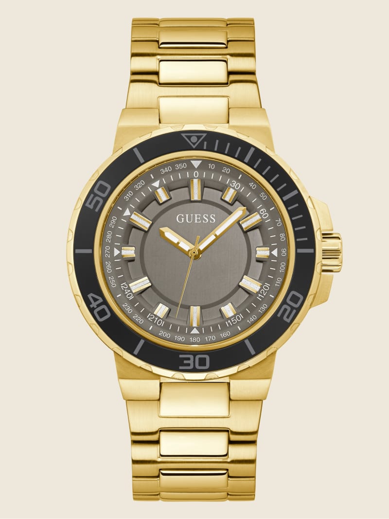 Guess Gold-Tone Aluminum Analog Men's Watches Gold | 0475-EKWDU