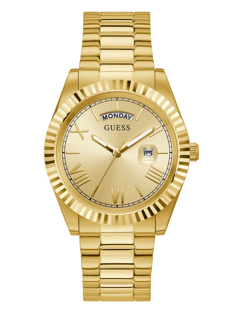 Guess Gold-Tone Analog Men's Watches Gold | 8019-VTMHS