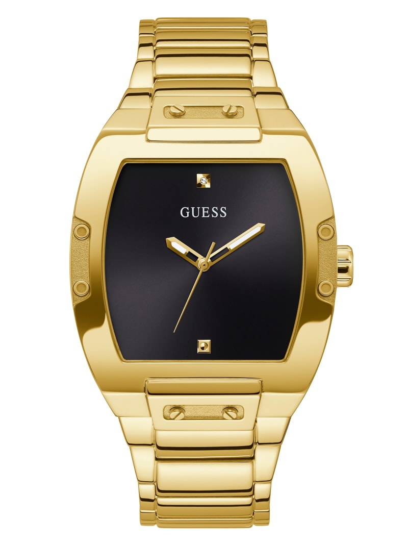 Guess Gold-Tone Barrel Analog Men's Watches Gold | 0582-XOKDT