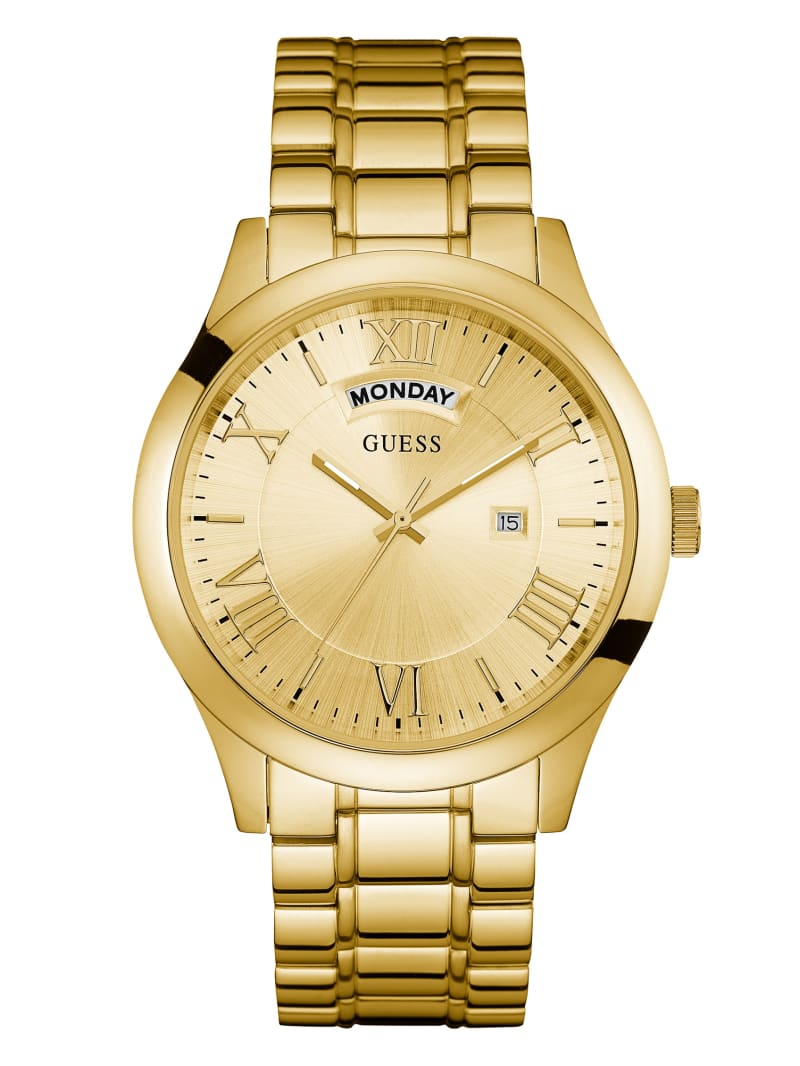 Guess Gold-Tone Classic Multifunction Men's Watches Gold | 8706-PDGHY