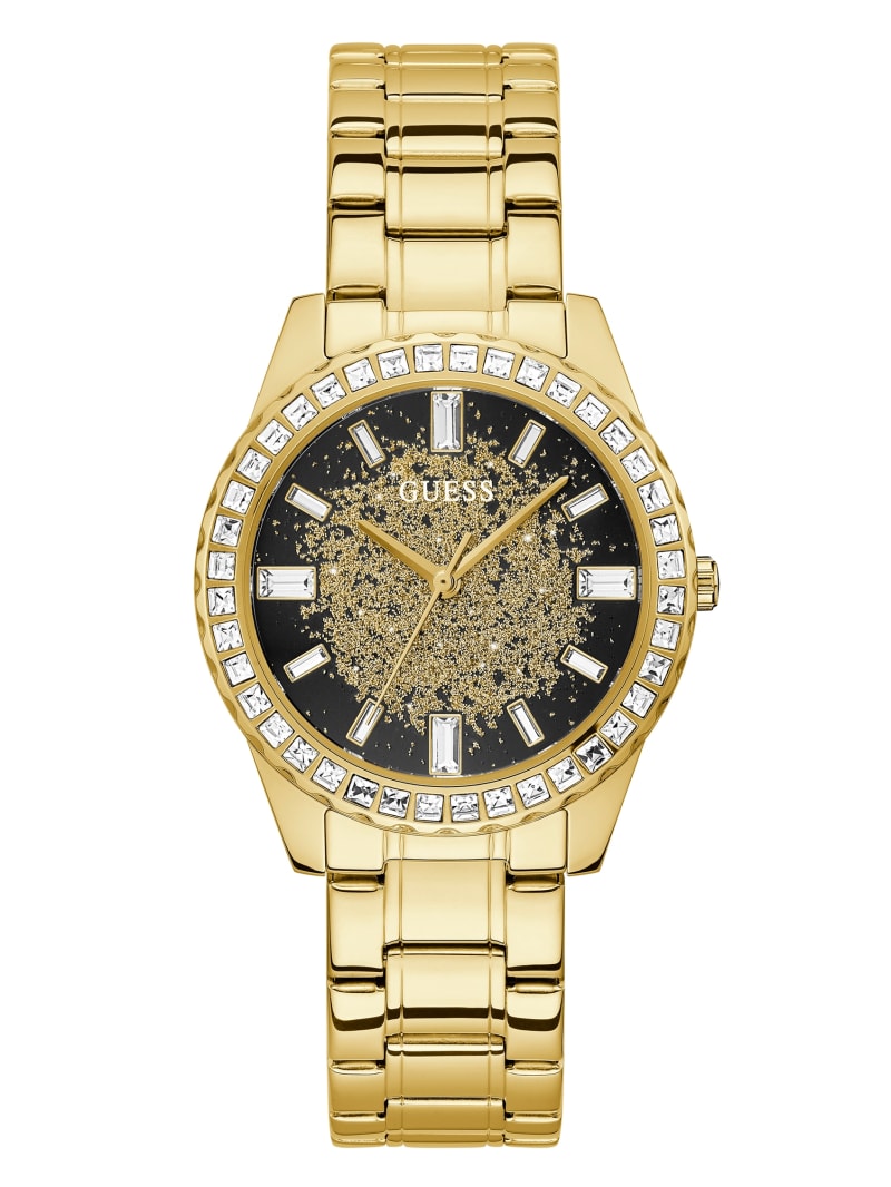 Guess Gold-Tone Crystal Analog Women's Watches Gold | 2091-YAZOQ