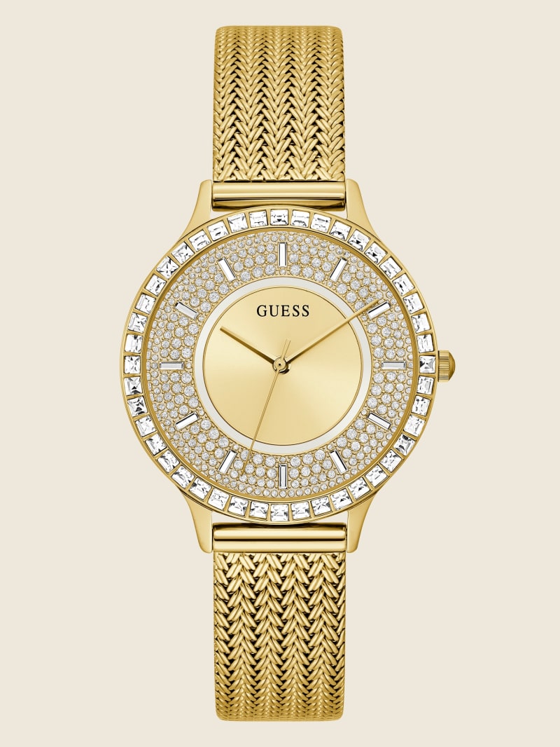 Guess Gold-Tone Mesh Analog Women's Watches Gold | 4391-AKFZG