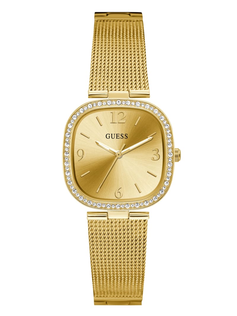 Guess Gold-Tone Mesh Analog Women's Watches Gold | 9136-HFAME