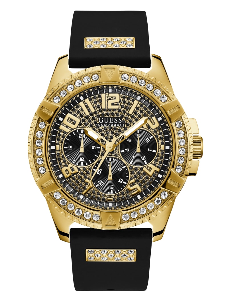 Guess Gold-Tone Multifunction Men's Watches Black | 9526-EBFAK