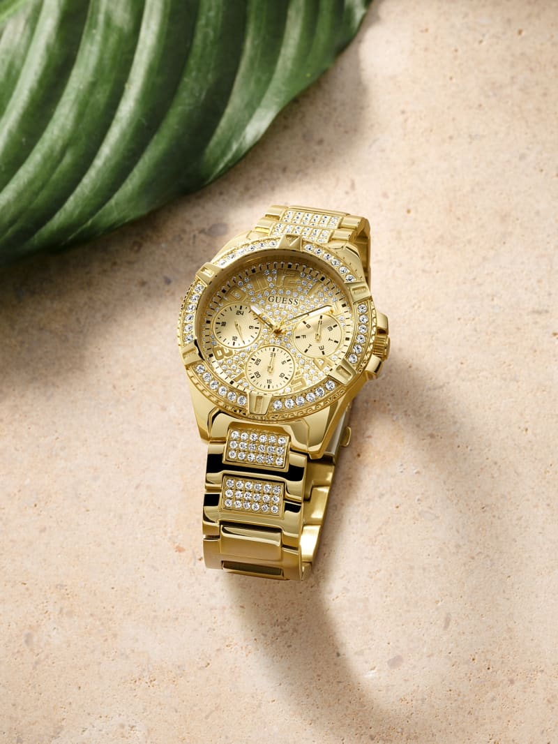 Guess Gold-Tone Multifunction Women's Watches Gold | 8957-CQMID