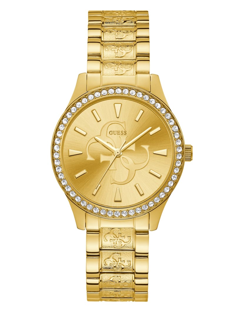 Guess Gold-Tone Quattro G Analog Women's Watches Gold | 2340-ZYBWU