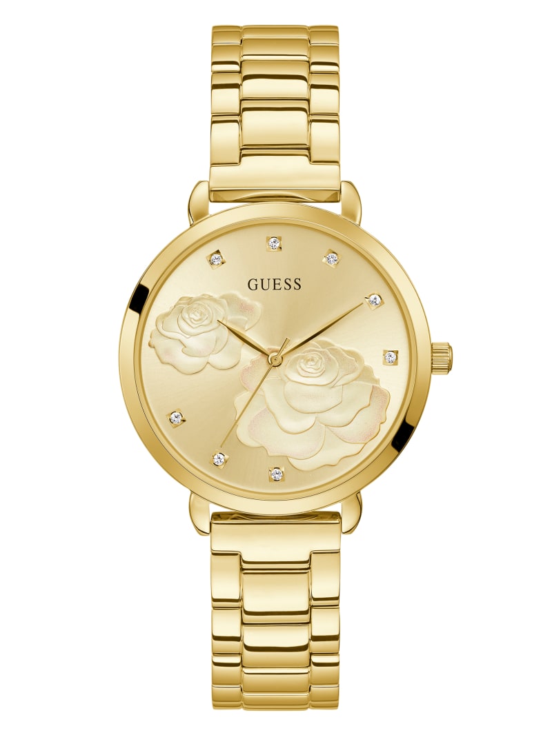 Guess Gold-Tone Rose Analog Women's Watches Gold | 2973-IQJCT