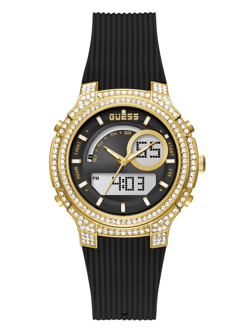 Guess Gold-Tone and Digital Multifunction Women's Watches Black | 2918-NZMLI