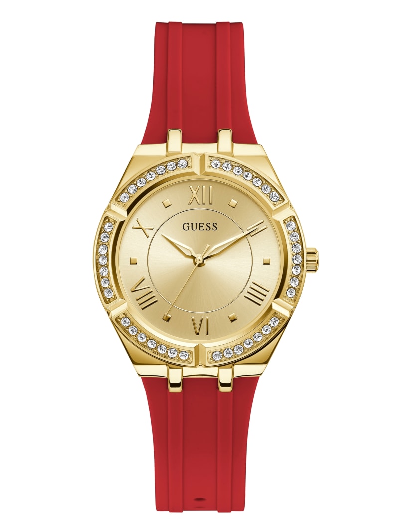 Guess Gold-Tone and Red Analog Women's Watches Multicolor | 4579-ECKLZ