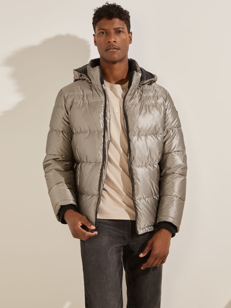 Guess Harris Puffer Men's Jackets Silver | 4287-GXUNE