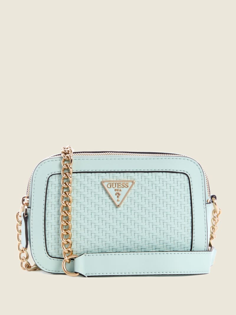 Guess Hassie Camera Women's Crossbody Bags Turquoise | 0963-ZFPRY