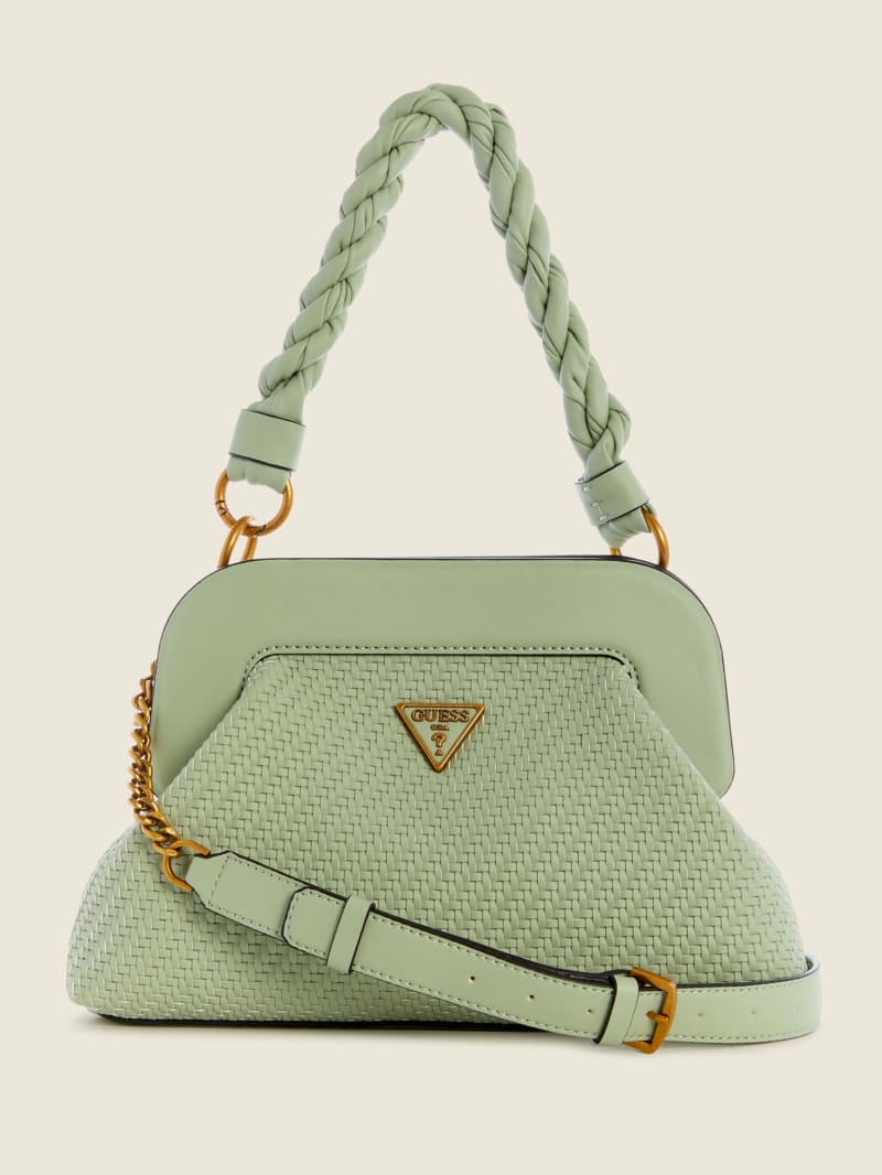 Guess Hassie Frame Women's Crossbody Bags Olive | 0835-SVFZN