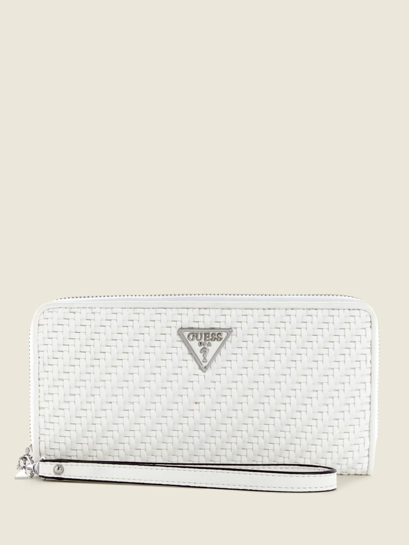 Guess Hassie Large Zip-Around Women's Wallets White | 5613-IMSBU