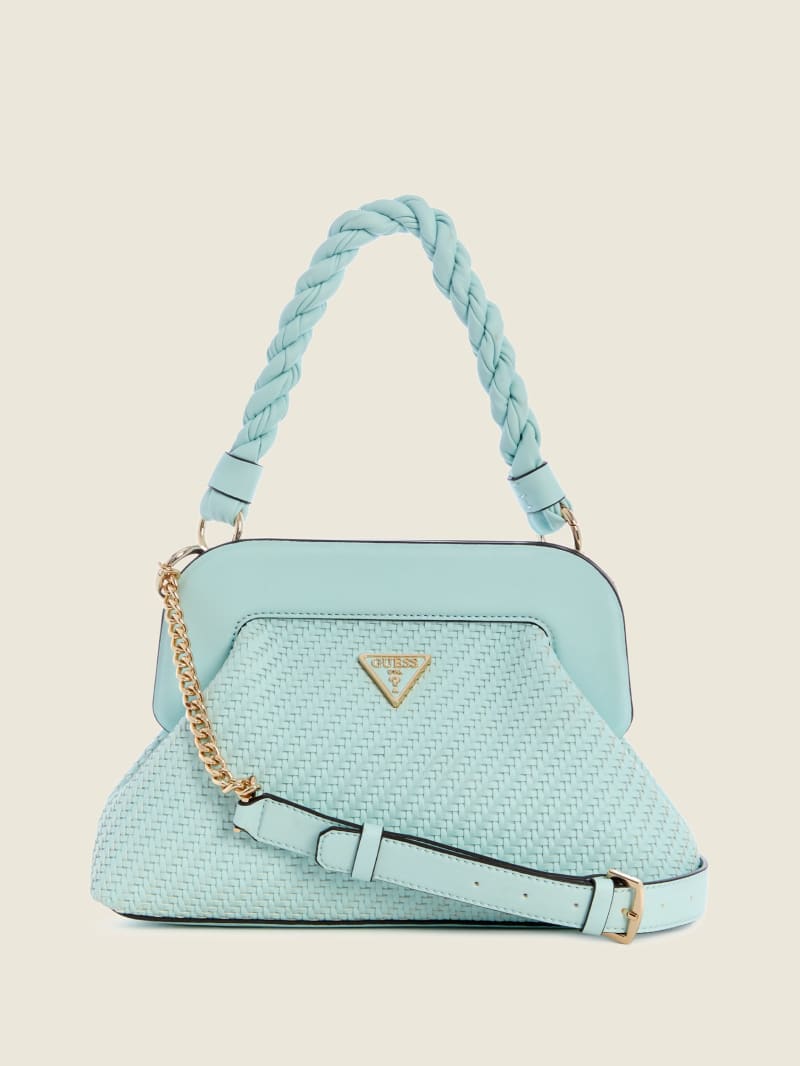 Guess Hassie Women's Satchel Bags Turquoise | 4978-VLIDO