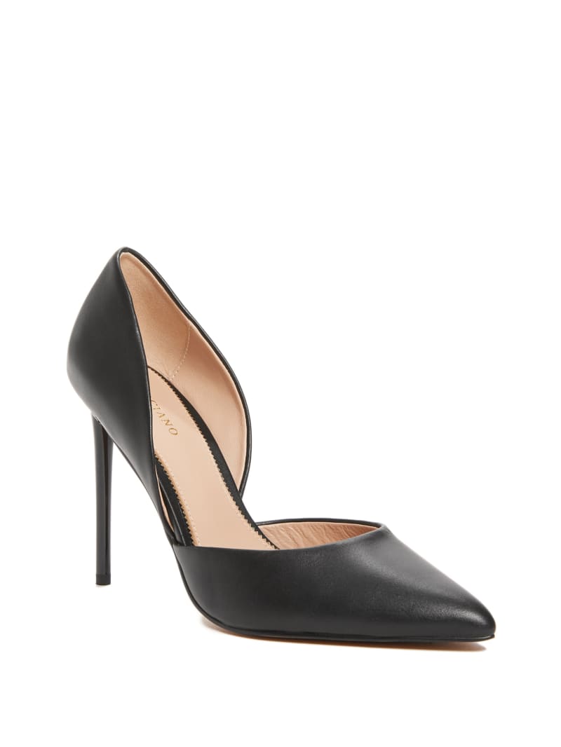 Guess Heartbreaker Leather d'Orsay Women's Pumps Black | 4160-YGUFA