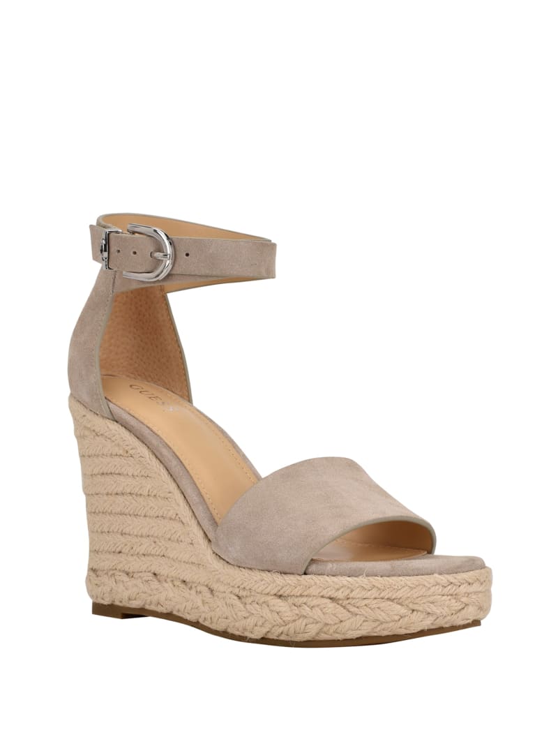 Guess Hidy Suede Espadrille Women's Wedges Grey | 4359-WSFER