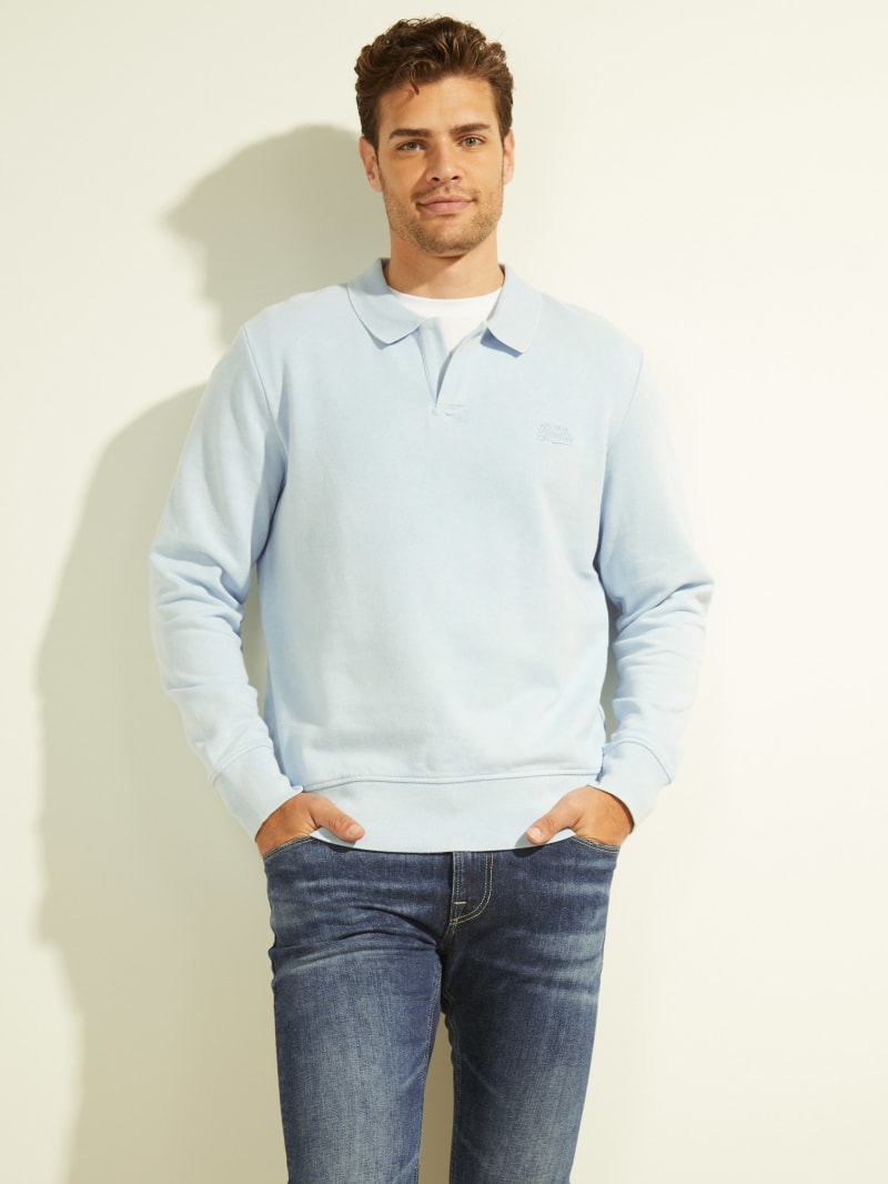 Guess Joao Fleece Men's Shirts Blue | 2184-WAVQU