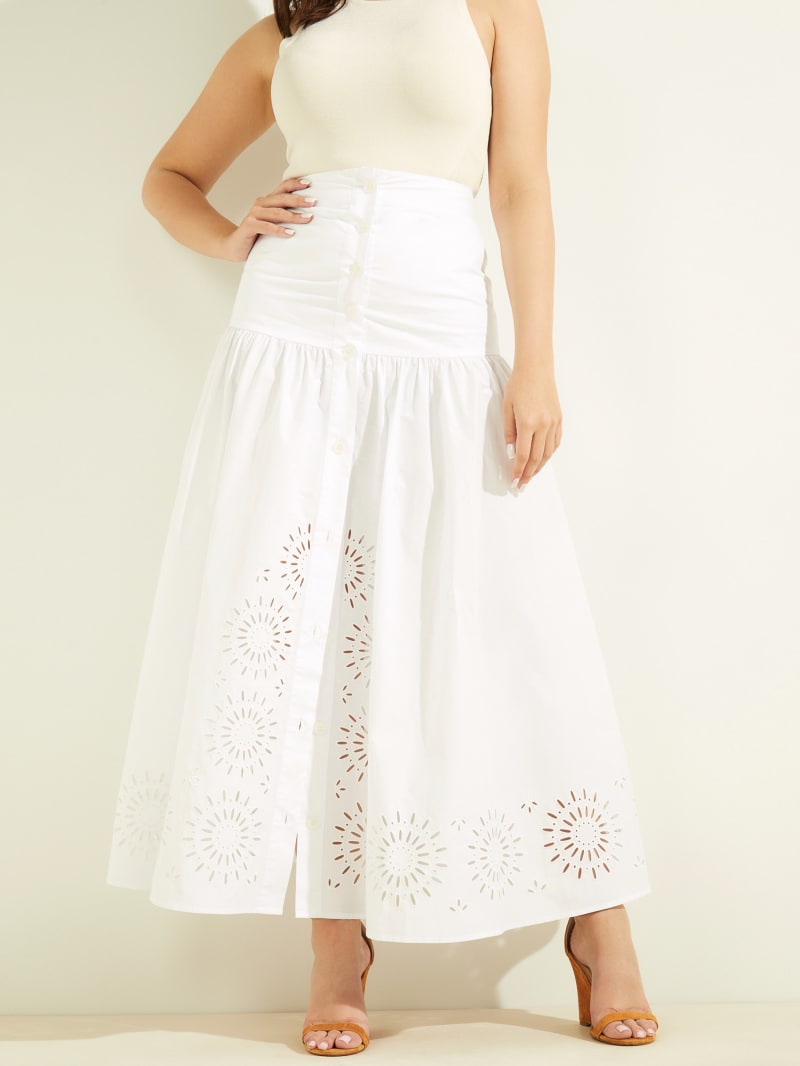 Guess Kaia Poplin Maxi Women's Dress White | 8345-QXMBI