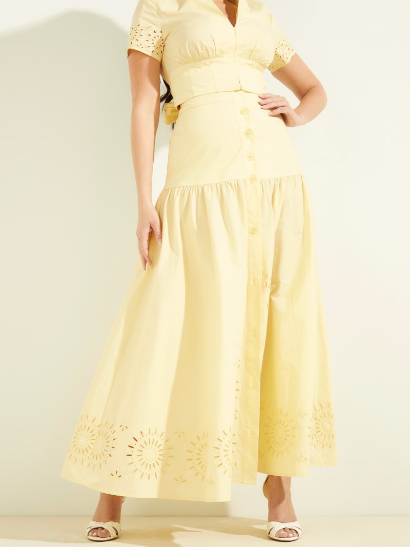 Guess Kaia Poplin Maxi Women's Dress Yellow | 7406-EAFDB