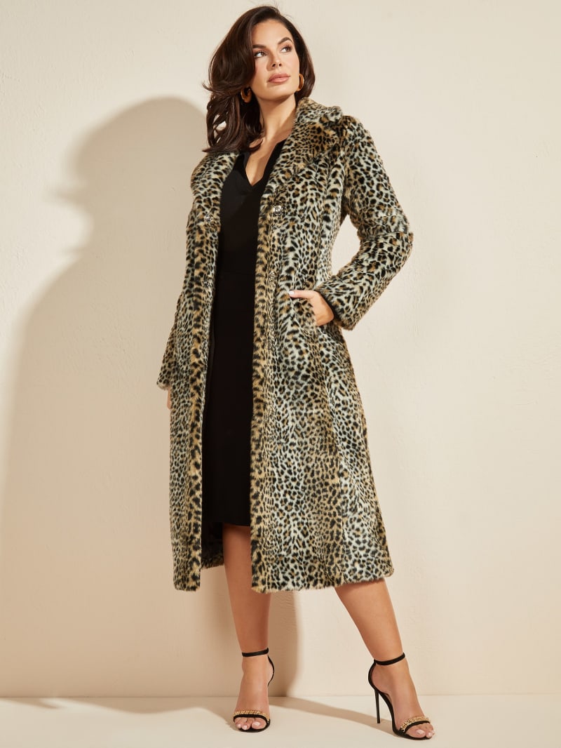 Guess Kate Faux-Fur Women's Jackets Leopard | 4931-AMTWQ