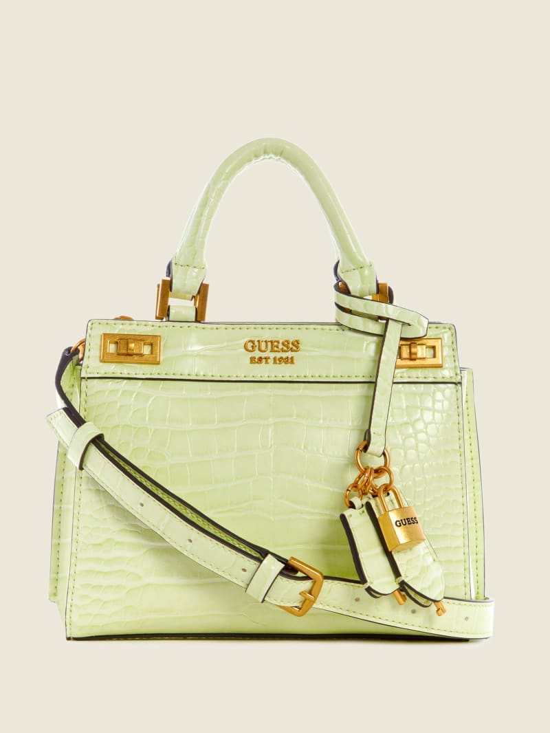 Guess Katey Croc Women's Satchel Bags Light Gold | 6017-OVXML