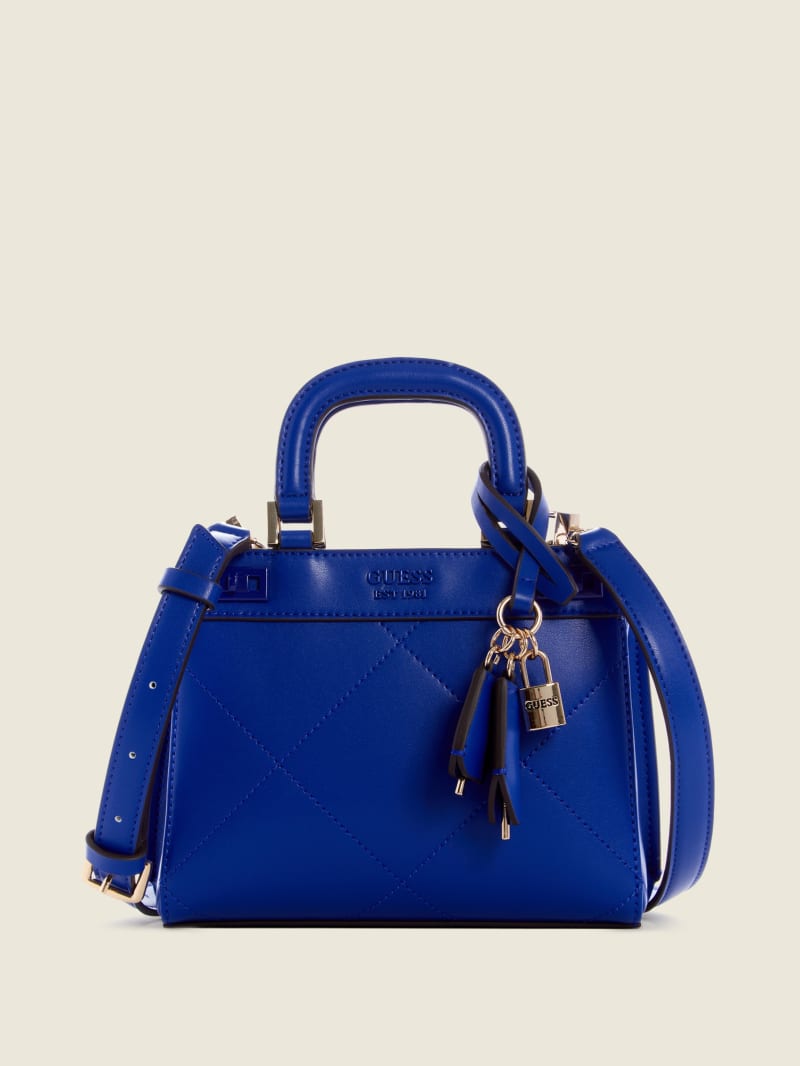 Guess Katey Quilted Women's Satchel Bags Blue | 3024-PFRVY