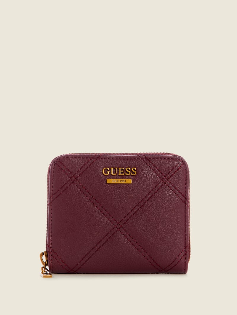 Guess Katey Small Zip-Around Women's Satchel Bags Burgundy | 2481-SIBAQ