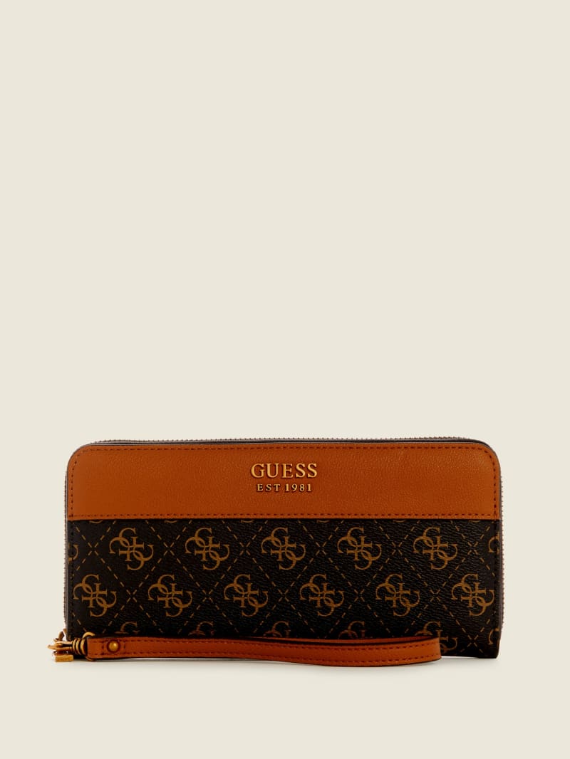 Guess Katey Zip-Around Women's Wallets Brown | 2403-AOEVS