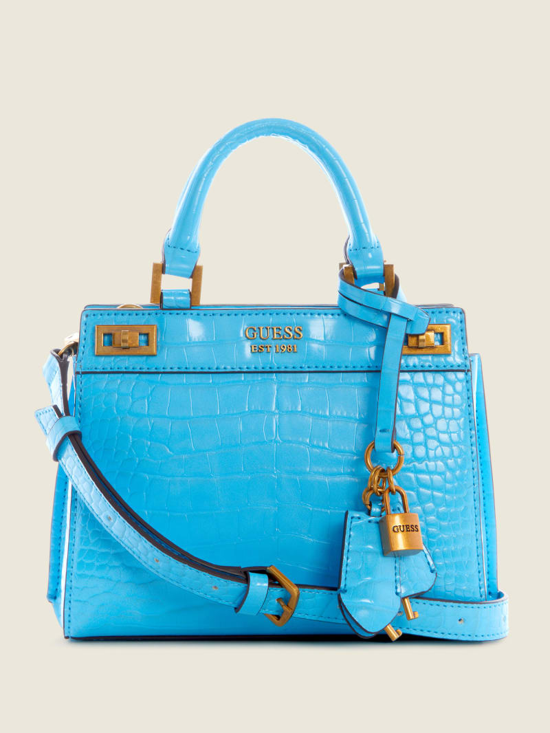 Guess Katie Croc Women's Satchel Bags Light Blue | 3925-MFPWU