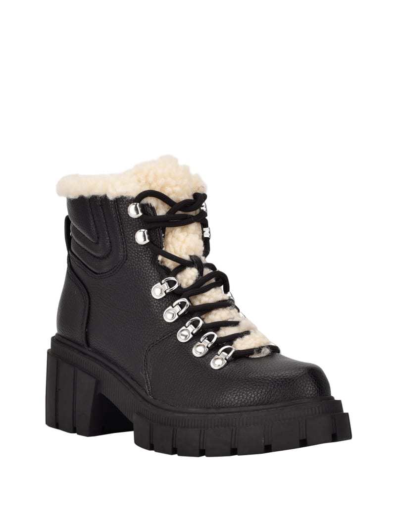 Guess Kiele Sherpa-Lined Hiker Women's Boots Black | 0294-VLGEN