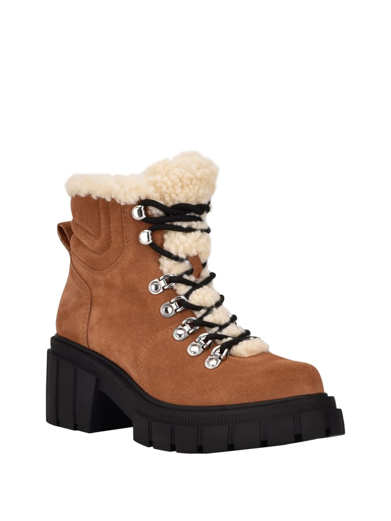 Guess Kiele Sherpa-Lined Hiker Women's Boots Khaki | 9217-CTRJF