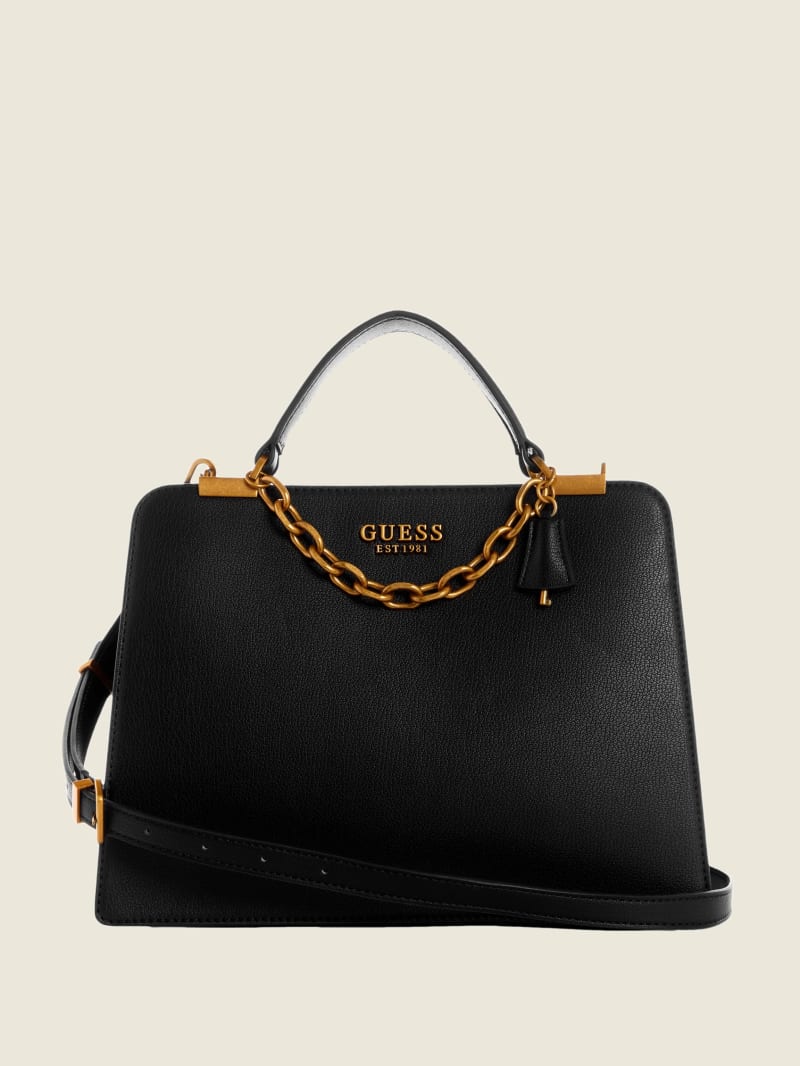 Guess Kristle Girlfriend Women's Satchel Bags Black | 6453-UHSJI